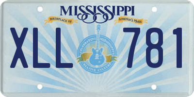 MS license plate XLL781