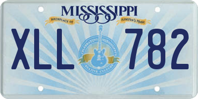 MS license plate XLL782