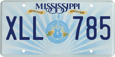 MS license plate XLL785