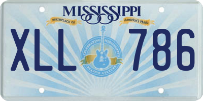 MS license plate XLL786