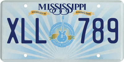 MS license plate XLL789