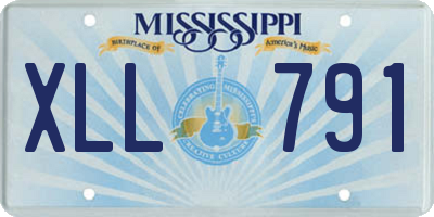 MS license plate XLL791