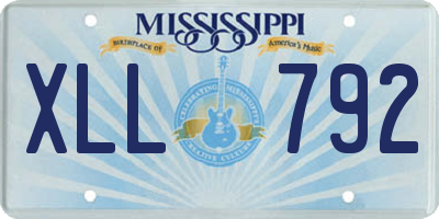 MS license plate XLL792