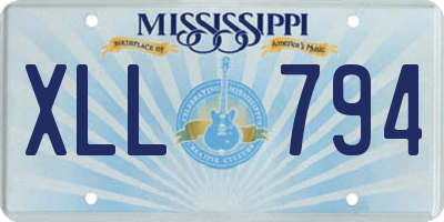 MS license plate XLL794