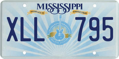 MS license plate XLL795