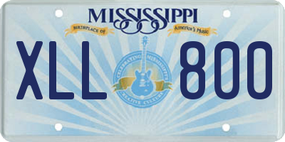 MS license plate XLL800