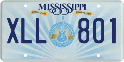 MS license plate XLL801