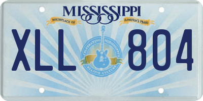 MS license plate XLL804