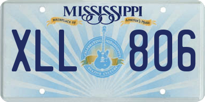 MS license plate XLL806