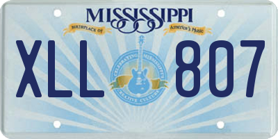 MS license plate XLL807