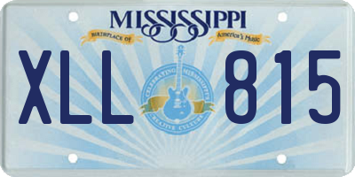 MS license plate XLL815