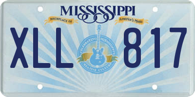 MS license plate XLL817