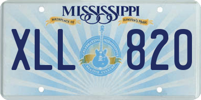 MS license plate XLL820