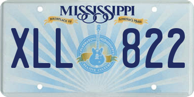 MS license plate XLL822