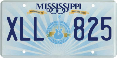 MS license plate XLL825