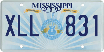 MS license plate XLL831