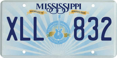 MS license plate XLL832