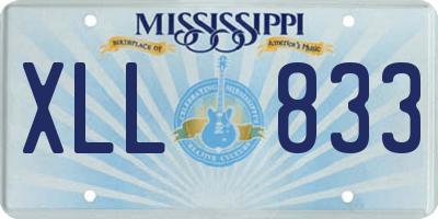 MS license plate XLL833