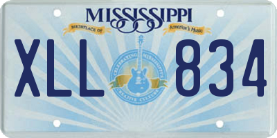 MS license plate XLL834