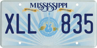 MS license plate XLL835