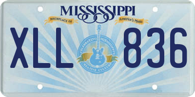 MS license plate XLL836