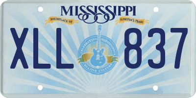 MS license plate XLL837