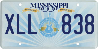 MS license plate XLL838