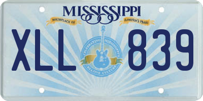 MS license plate XLL839