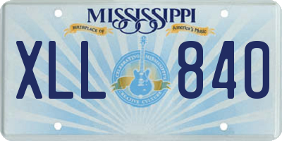 MS license plate XLL840