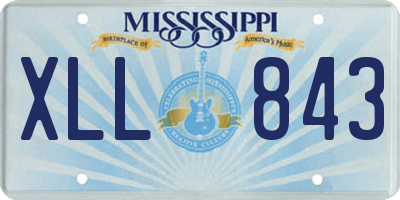 MS license plate XLL843