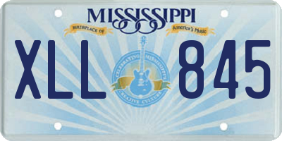 MS license plate XLL845
