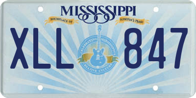 MS license plate XLL847