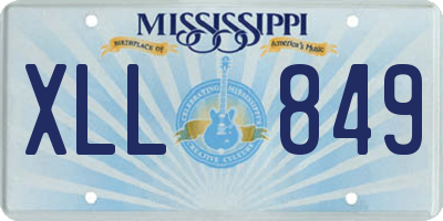 MS license plate XLL849