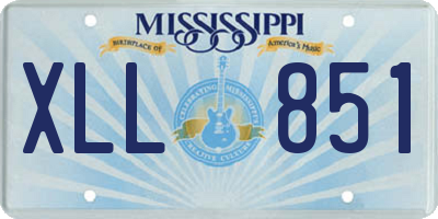MS license plate XLL851