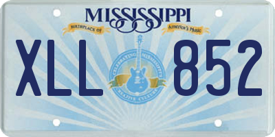 MS license plate XLL852