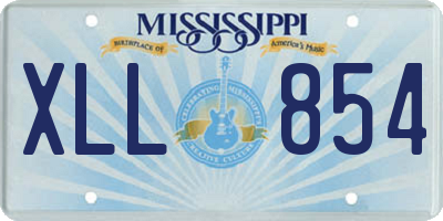 MS license plate XLL854