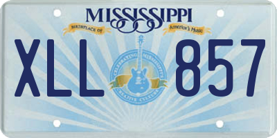 MS license plate XLL857