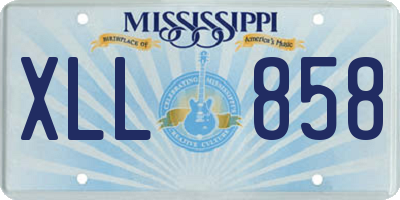 MS license plate XLL858