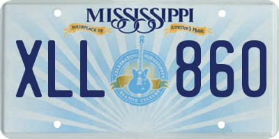 MS license plate XLL860