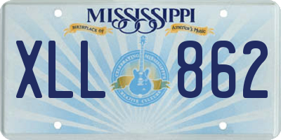 MS license plate XLL862
