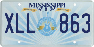 MS license plate XLL863