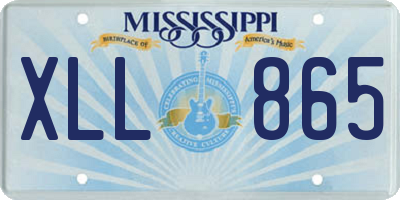 MS license plate XLL865