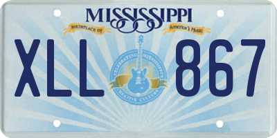 MS license plate XLL867