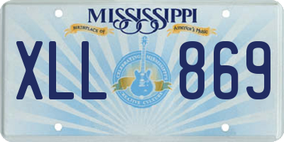 MS license plate XLL869