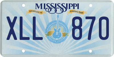 MS license plate XLL870