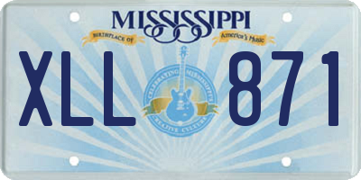 MS license plate XLL871