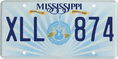 MS license plate XLL874