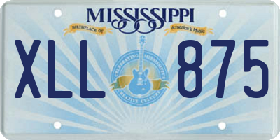 MS license plate XLL875