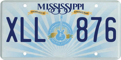 MS license plate XLL876