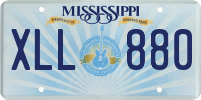 MS license plate XLL880